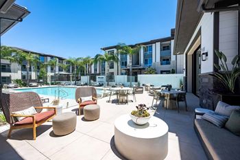 Poolside patio